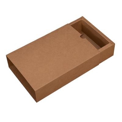 China Recycled Materials Kraft Packaging Drawer Paper Sliding Box With LOGO Printing for sale