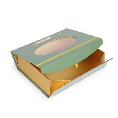 China New Materials Design Recycled Luxury Gift Boxes With Clear Window Paper Box Packaging With Logo for sale