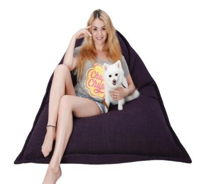 China Soft Triangle Bean Bag Chair Cover Chair, Printing Cotton Canvas Lazy Boy Bean Bag for sale