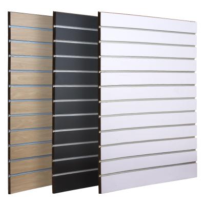 Κίνα Moisture proof melamine slatwall MDF, PVC MDF slatwall, Slotted MDF with aluminum strips προς πώληση