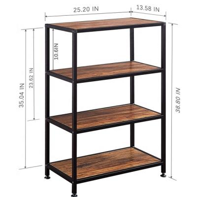 중국 Adjustable Industrial Frame 4 Tier Open Panel Wood (Height) Metal Ladder For Shelf 판매용