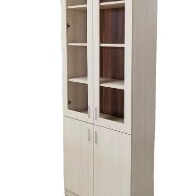 China (Size)Adjustable Melamine Laminated Book Shelves Wooden Bookcase With Glass Door for sale