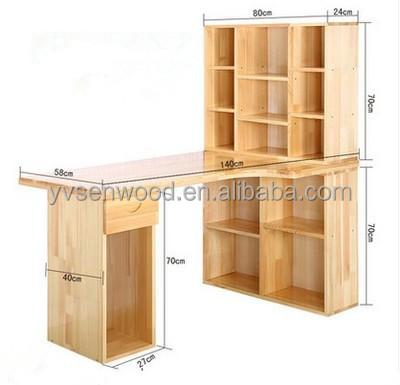 China PANEL standard size wooden shelf with desk for sale