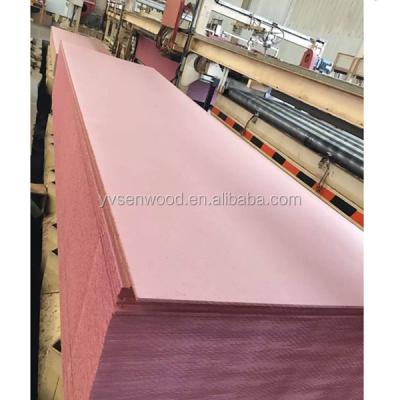 China Moisture Proof 9mm 18mm 25mm Pink Inflaming Delay MDF Fireproof MDF Sheet Fire Rated MDF for sale