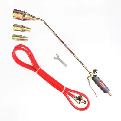 China Zinc Alloy Copper+Iron+ Switch Type +Plastic+ Welding Gas Torch Fire 30/35/50 Double Liquefied Gas Torch LPG Gas Spray Gun Flame With Hose for sale