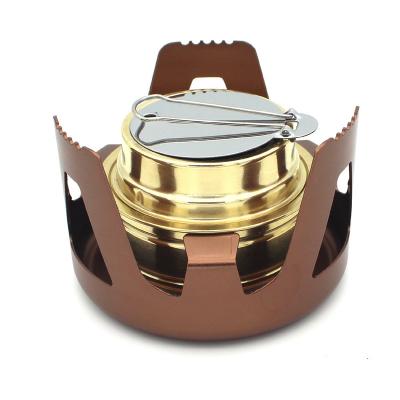 China Mini Alcohol Stove Burner Ultralight Induction Cooker Camping Outdoor Burner Portable Brass Cooking Stove Backpacking Tourist Stove for sale