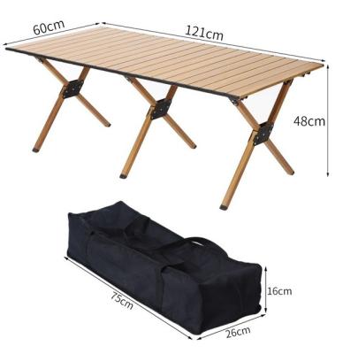 China Solid Wood Egg Roll Table Outdoor Camping BBQ Picnic Removable Installation Folding 120cm Portable Folding Table for sale