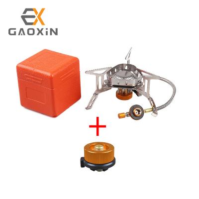 China Mini Folding Ultralight Split Lighter Gas Burner Auto Portable Windproof Camping Gas Stove Tourist Equipment To Increase Gas Stove for sale