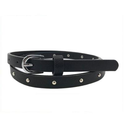 China Custom Printed ALLOY Alpha China Rivets Studded PU Leather Belts For Women for sale