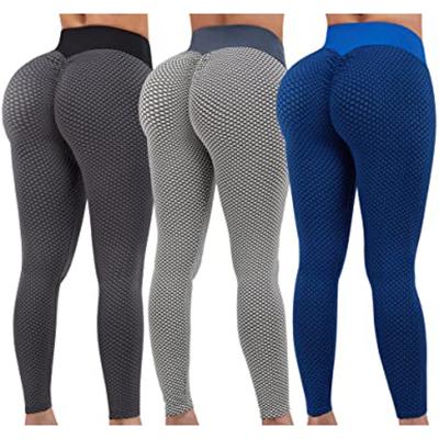 China Antibacterial High Waist Tummy Control Gym Yoga Pants Women Sportswear Women Tiktok Butt Slit Gaiters for sale