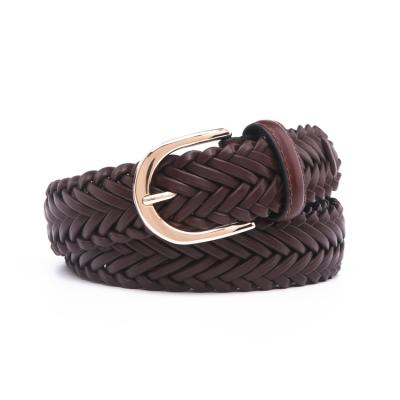 China German glued braid belt real custom made women's leather belts high quality leather for sale