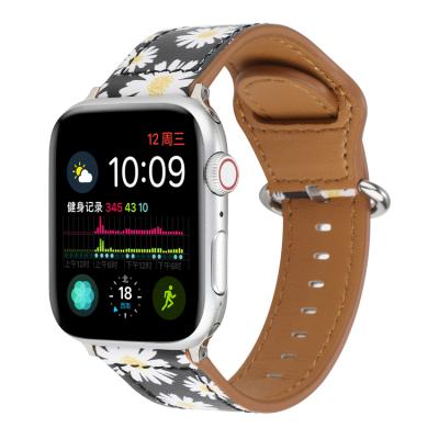 China Fashion Leather Copy Make Your Watch Luxury Design Good Quality Unique Pattern Genuine Leather Strap Strap For Apple Watch Band 2020 With Classic Buckle for sale