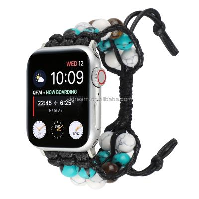 China Ethnic Style And 2022 Hot Sale America Charm Crystal Turquoise Bead Strap Mixed Charm For Apple Watch 6 7 Bead Bracelet Band Accessories Women for sale