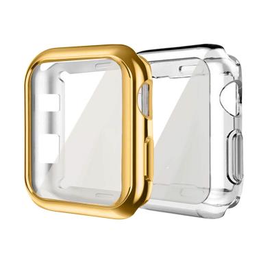 China Wholesale Soft Material Full Cover Protective Plating Soft TPU Case For Apple Watch 44 42 38 40mm Smart Watch Covers Accessories for sale