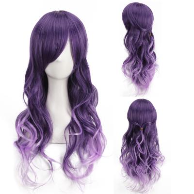 China Purple Wave Messy Wave Sense Regular Hair Long High Temperature Silk Game COS Game Anime Show Wigs 28 INCH Cosplay Comic Hair for sale