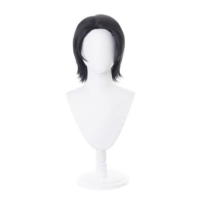 China Short Black Straight Synthetic Wavy Natural Japanese Part Hair Male Boys Cosplay Cool Men's Wigs for sale