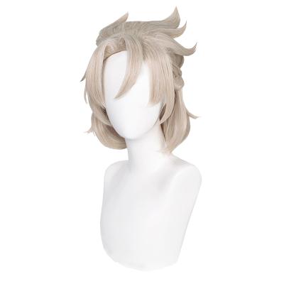 China Comic Exhibition Cosplay Ombre Japanese COS Male Wigs Reverse Warp Ahoge Anime Synthetic Light Straight Canvas for sale