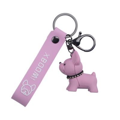 China New Product Dog Dog Car Key Chain French Innovative Couple Bag Pendant Key Chain for sale