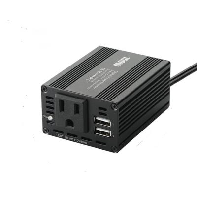 China Goldikon 150W Power Inverter 2 USB Ports AC Outlets Charger Adapter DC 12V to 110V 220V AC Car Converter 125*98*48 mm for sale