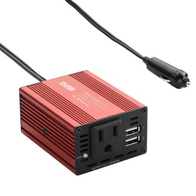 China Goldikon Hot Sale 150W Vehicle Mounted Inverter 12v to UK 110V 220V USA Plug Power Inverter with 2 USB Charger 125*98*48 mm for sale