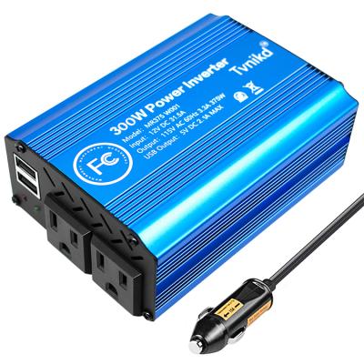 China Goldikon Hot Selling Portable 12V DC to AC 110V Car Inverter 300W Modified Sine Wave for Truck and Car Phone 12*9.8*5.3cm for sale