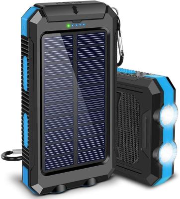 China Goldikon 20000mAh Solar Power Fast Wireless Charging Support Bank Charge Mobile Phone Outdoor Portable Fast Charger With 2 USB Port for sale