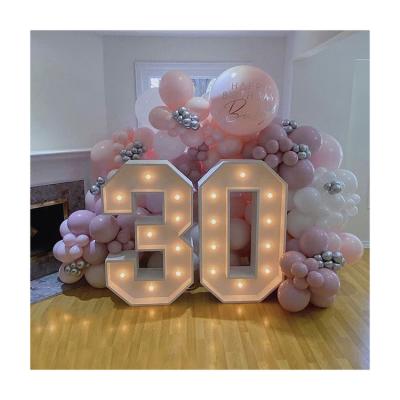 China Hot Selling Simple Light Up Custom Luminous Numbers Large Letters Brand Letters For Birthday Party for sale