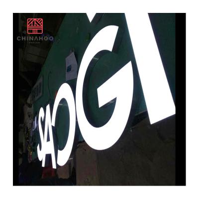 China Hot Selling Simple Promotional Luminous Luminous Characters Stick Resin Led Sign Channel Letter for sale