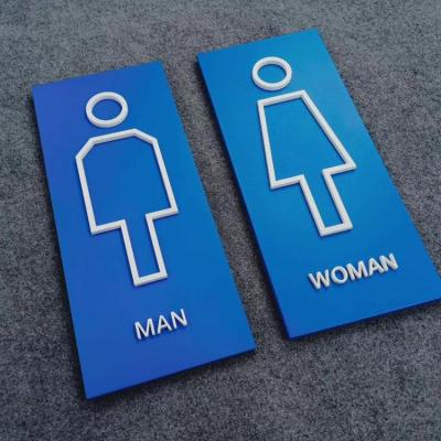 China Chinaho Modern Custom Metal Bathroom WC Acrylic Toilet Room Shower Door Signs for sale