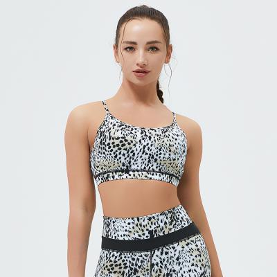 China Breathable MiQi Shape Tiger Pattern Fitness &Yoga Printed Wear Bra Strapless Back Pants Active Gym Sports Uses for sale