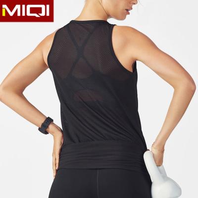 China Women's Fitness Wear Breathable Fitness Tank Top Mesh Design Sexy Work Out for sale