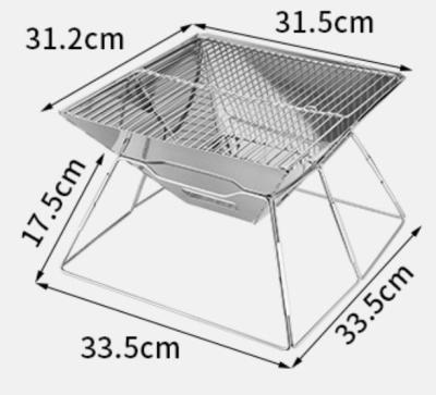 China Single Outdoor Camping Portable Folding Stainless Steel Barbecue Charcoal Grill for sale