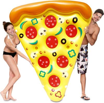 China High Density Environmentally Friendly Inflatable Party Toy Extra Large PVC Plastic Material Fun Pizza Slice Pool Float Swim With Cup Holders for sale