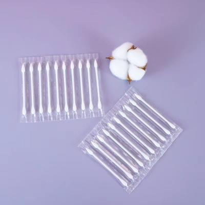 China Dispoable Individual Wrapping Biodegradable Paper Stick Make Up Removing Cotton Swab for sale