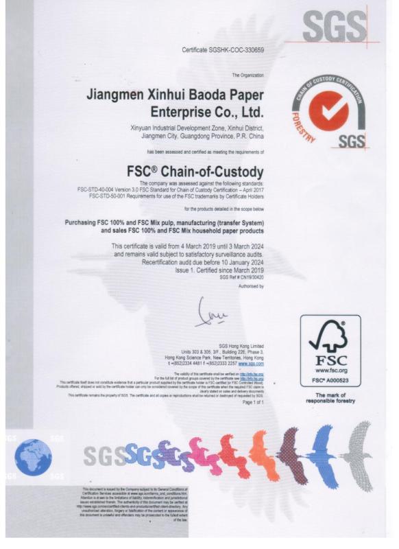 FSC - Baoda Paper Enterprise Co., Ltd.