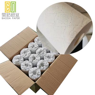 China Virgin Wood Pulp Papel 3ply higiencio Printed Eco Friendly Unbleached White Tissue Color Toilet Paper Roll Funny for sale