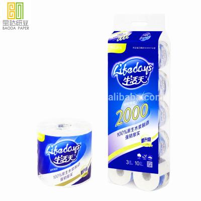 China Bathroom Toilet Wash Room Soft Comfortable Virgin Pulp Tissue Paper Eco-friendly Toilet Paper Roll for sale