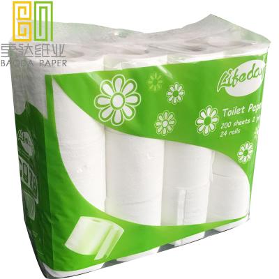 China Virgin Wood Pulp 24 Rolls Pack 200 Sheet Toilet Paper for sale