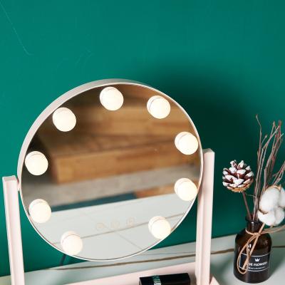 China CLASSIC Round Professional Multi Color LED Lamp Mirror Mirror With Led Lights Makeup Mirror Lights for sale