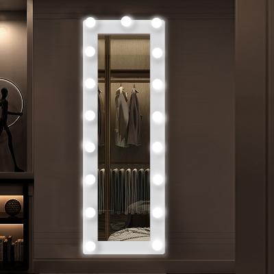 China Modern BEDROOM Led Dressing Espejos Hollywood Style Full Length Lighted Floor Mirror for sale