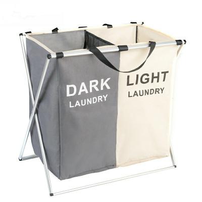 China Contemporary X Type Large Capacity Laundry Bag Double Foldable Basket for sale