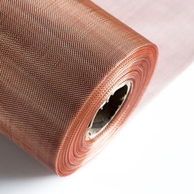 China Anti-corrosion 1-500mesh copper wire cloth mesh weaving red copper wire mesh filter for wine distiller for sale