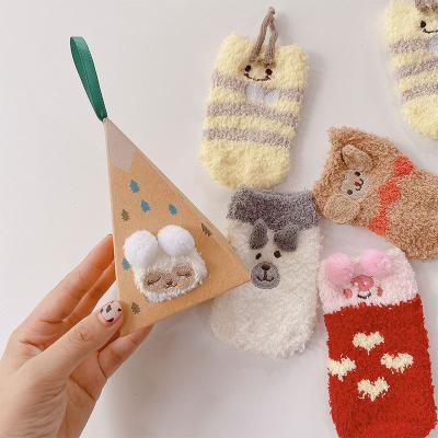 China Christmas New Year Cotton QUICK DRY Warm Fuzzy Cozy Socks Soft Bump Warm Fleece Lining Knit Non Slip Thick Winter Home Socks for sale