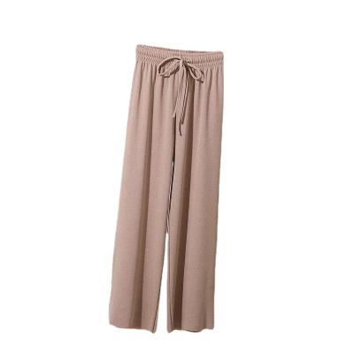 China 2022 Viable Spring and Summer Ice Silk Wide Leg Pants Women's High Waist Hanging Feeling Slim Large Size for sale