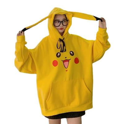 China Japanese Girl Student Long Life Animation Hooded Cute Sweater Pikachu Winter Top for sale