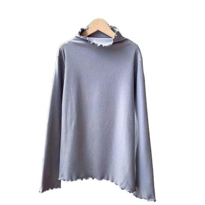 China China Manufacturer Cheap Top Collar Shirt Korean Stretch Top Women Long Begging Sleeves for sale