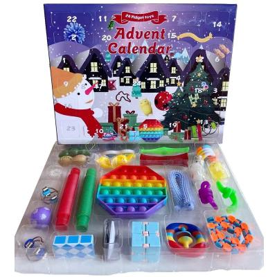 China TAOXI DDA2299 2022 Kids Christmas Sensory Relaxation Busy Toys Sets Relaxation Squeeze Toys Kids 24 Pcs Christmas Advent Calender for sale