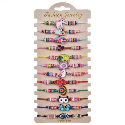 China Party Gifts for Kids 2022 Multicolor Rhinestone New Taoxi Animal Pendant Bracelet Braided Friendship Bracelet Children Party Gift Wedding Gift for sale