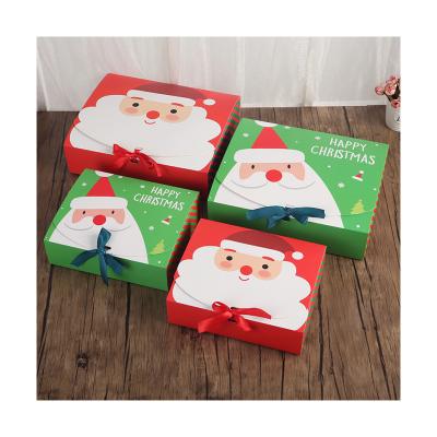 China 2022New TaoXi Santa Printing Christmas Gift Box Recyclable Packaging Folding Package Candy Eco-friendly Paper Boxes for sale