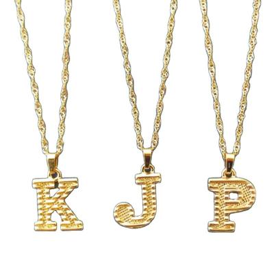 China TRENDY Fashion 18k Gold Plated Stainless Steel Chain Man/Women A to Z Initial Letter Alphabet Stainless Steel Necklace for sale